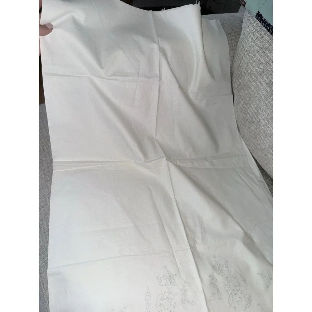 Vintage Pillowcase Tubing Stamped To Embroider Two Cases Matching